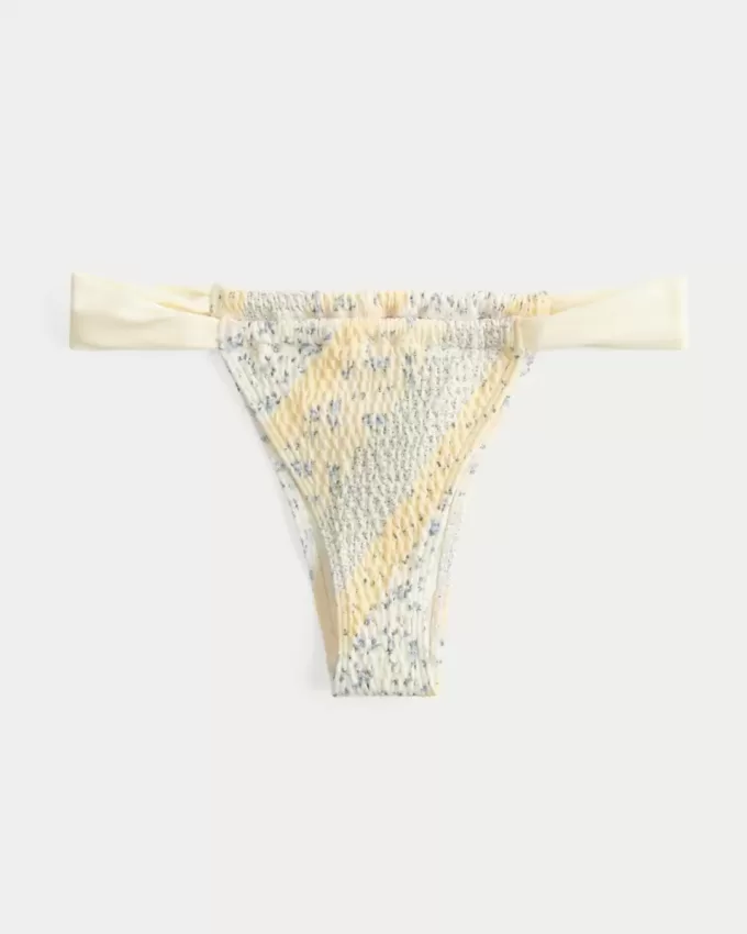 Top de bikini cu picior înalt cu smock Top de bikini cu picior înalt cu smock