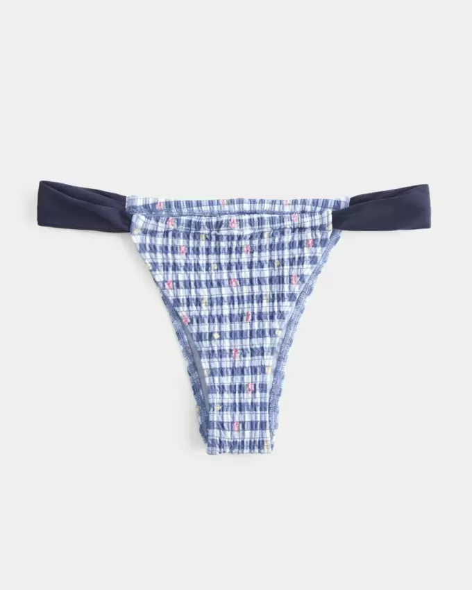 Top de bikini cu picior înalt cu smock Top de bikini cu picior înalt cu smock