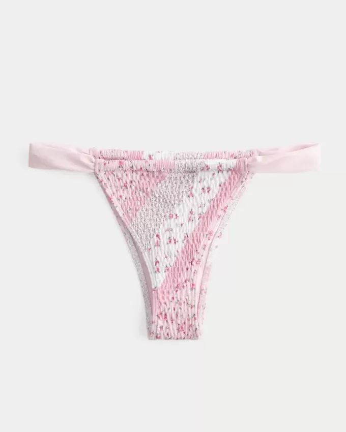 Top de bikini cu picior înalt cu smock Top de bikini cu picior înalt cu smock