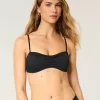 Top de bikini cu scoop cu nervuri Top de bikini cu scoop cu nervuri