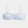 Top de bikini cu scoop cu nervuri Top de bikini cu scoop cu nervuri