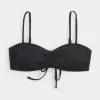 Top de bikini cu scoop cu nervuri Top de bikini cu scoop cu nervuri