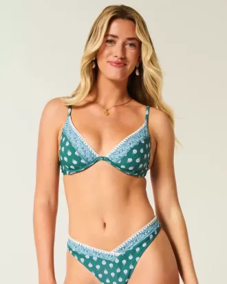 Top de bikini cu sârmă cu cusături brodate