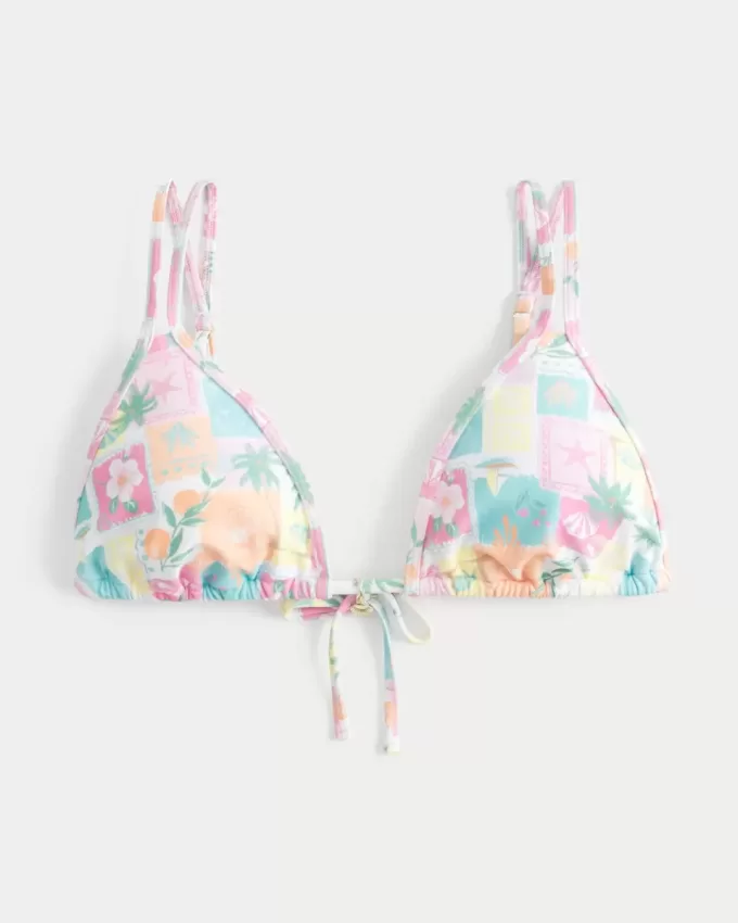 Top de bikini triunghi cu bretele duble Top de bikini triunghi cu bretele duble