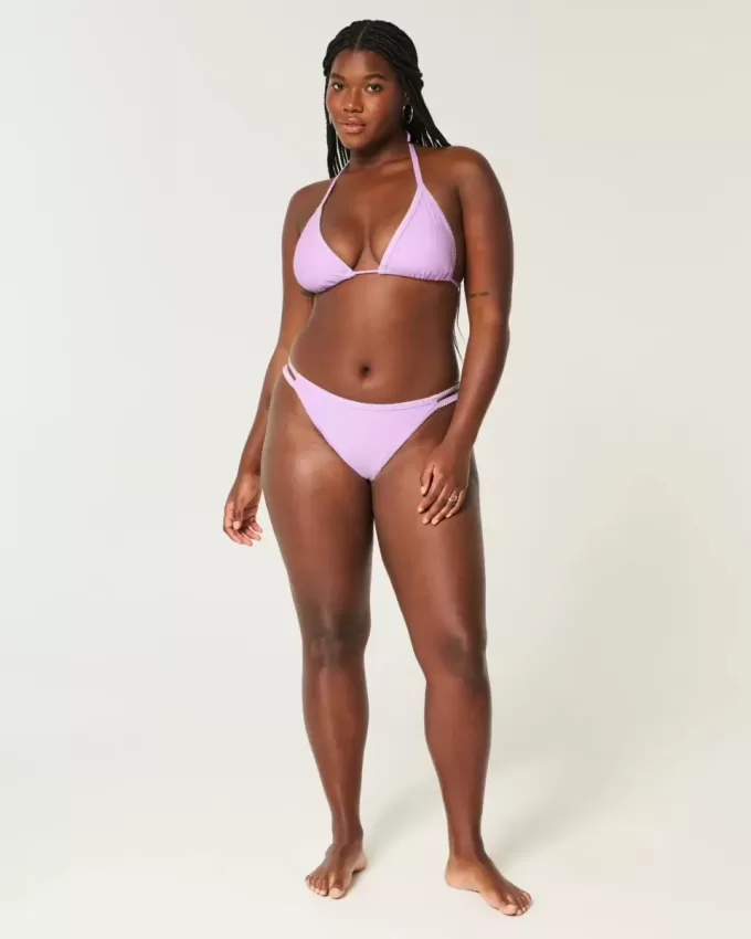 Top de bikini triunghi cu cusături brodate Top de bikini triunghi cu cusături brodate