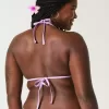 Top de bikini triunghi cu cusături brodate Top de bikini triunghi cu cusături brodate