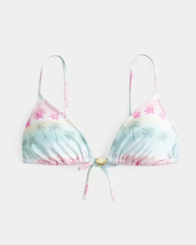 Top de bikini triunghi cu farmec peste umeri Top de bikini triunghi cu farmec peste umeri