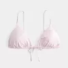 Top de bikini triunghi cu margele peste umeri