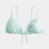 Top de bikini triunghi cu margele peste umeri