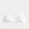 Top de bikini triunghi cu paiete în stil croșetat