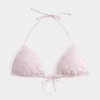 Top de bikini triunghi cu paiete în stil croșetat