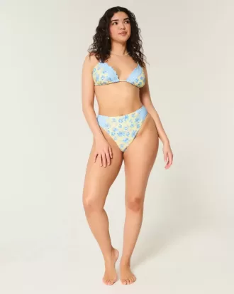 Top de bikini triunghi cu volane