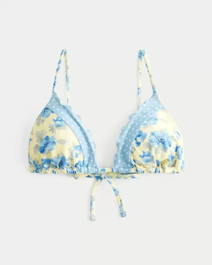 Top de bikini triunghi cu volane Top de bikini triunghi cu volane