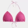 Top de bikini triunghi în stil croșetat