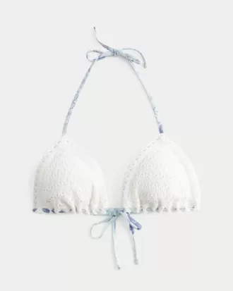 Top de bikini triunghi în stil croșetat