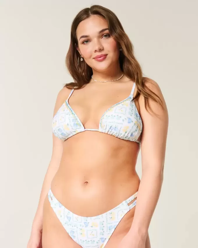 Top de bikini triunghi ornamentat Top de bikini triunghi ornamentat