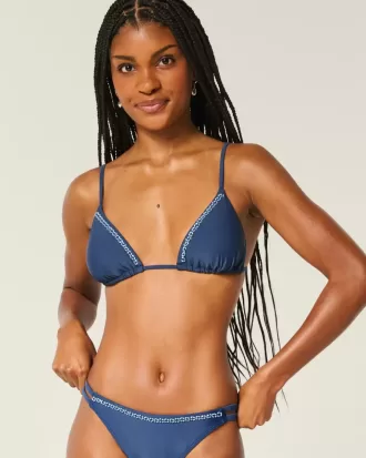 Top de bikini triunghi ornamentat