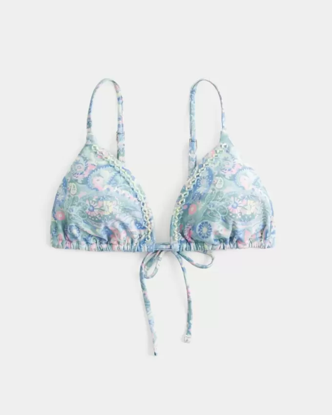 Top de bikini triunghi ornamentat Top de bikini triunghi ornamentat