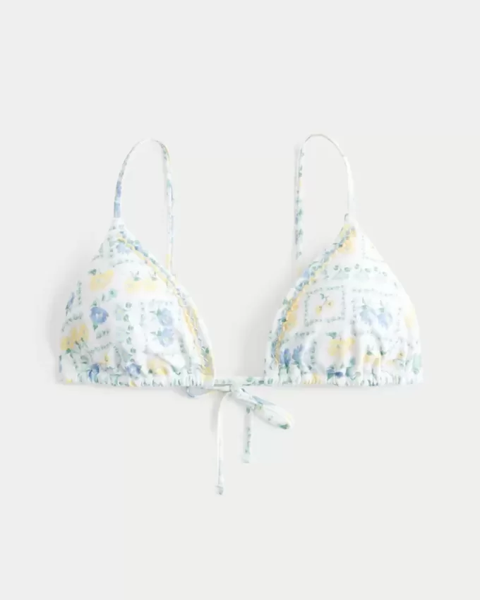 Top de bikini triunghi ornamentat Top de bikini triunghi ornamentat