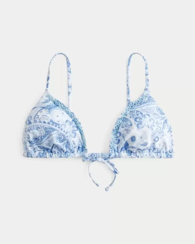 Top de bikini triunghi ornamentat Top de bikini triunghi ornamentat