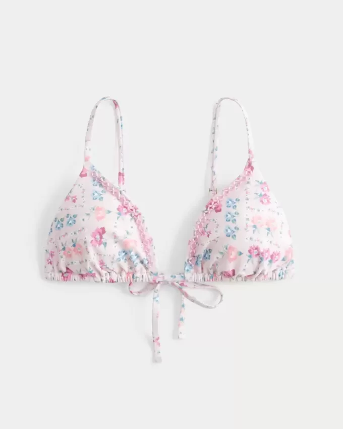 Top de bikini triunghi ornamentat Top de bikini triunghi ornamentat