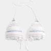 Top de bikini triunghi smocked Halter Top de bikini triunghi smocked Halter