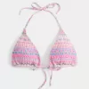 Top de bikini triunghi smocked Halter Top de bikini triunghi smocked Halter