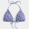 Top de bikini triunghi smocked Halter Top de bikini triunghi smocked Halter