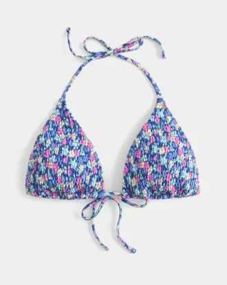 Top de bikini triunghi smocked Halter