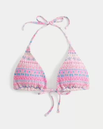 Top de bikini triunghi smocked Halter