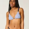 Top de bikini triunghi smocked peste umeri Top de bikini triunghi smocked peste umeri