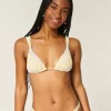 Top de bikini triunghi smocked peste umeri Top de bikini triunghi smocked peste umeri