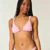 Top de bikini triunghi smocked peste umeri Top de bikini triunghi smocked peste umeri