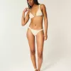 Top de bikini triunghi smocked peste umeri Top de bikini triunghi smocked peste umeri