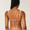 Top de bikini triunghi smocked peste umeri Top de bikini triunghi smocked peste umeri
