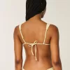 Top de bikini triunghi smocked peste umeri Top de bikini triunghi smocked peste umeri
