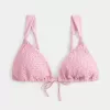 Top de bikini triunghi smocked peste umeri Top de bikini triunghi smocked peste umeri