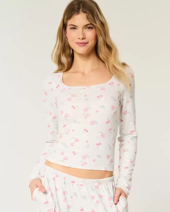 Top de pijama confortabil cu model Berry Top de pijama confortabil cu model Berry