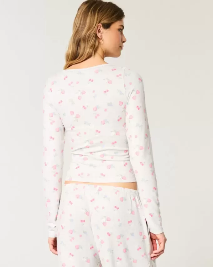 Top de pijama confortabil cu model Berry Top de pijama confortabil cu model Berry