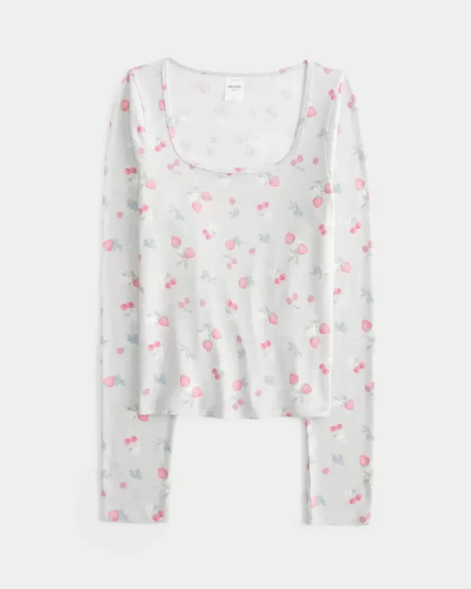 Top de pijama confortabil cu model Berry Top de pijama confortabil cu model Berry