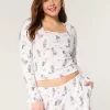 Top de pijama confortabil cu model de urs Top de pijama confortabil cu model de urs