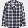 Top de pijama de flanel cu maneca lunga Top de pijama de flanel cu maneca lunga