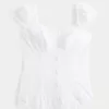 Top din poplin stretch cu mâneci scurte Top din poplin stretch cu mâneci scurte