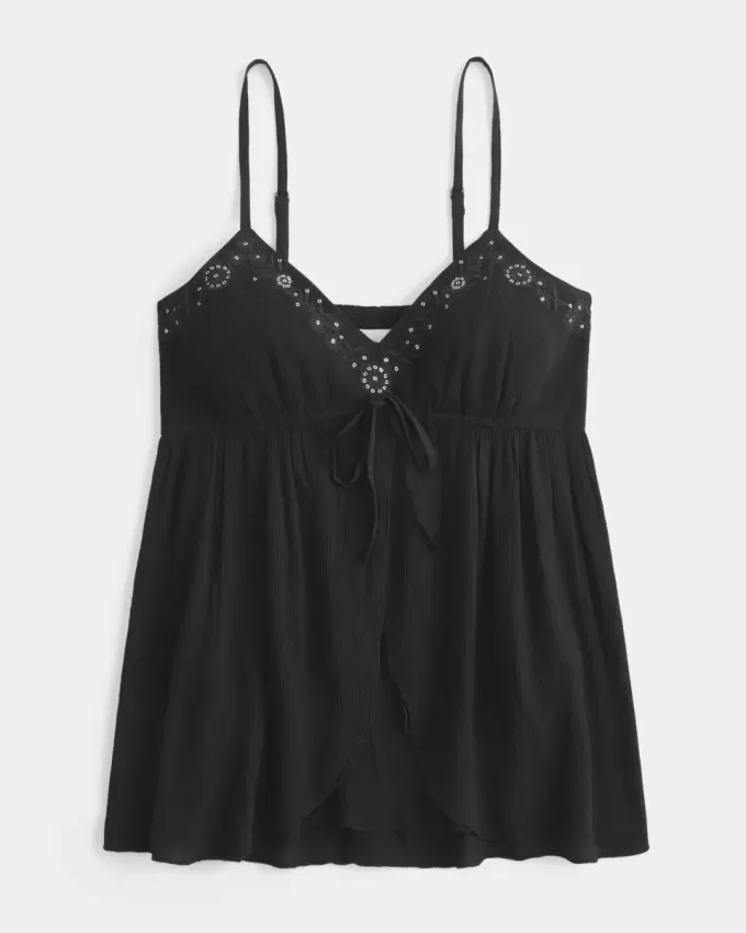 Top pentru babydoll Crinkle Shine Flyaway Top pentru babydoll Crinkle Shine Flyaway