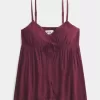 Top pentru babydoll Crinkle Shine Flyaway Top pentru babydoll Crinkle Shine Flyaway