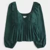 Top pentru babydoll cu bust rucat ușor Top pentru babydoll cu bust rucat ușor