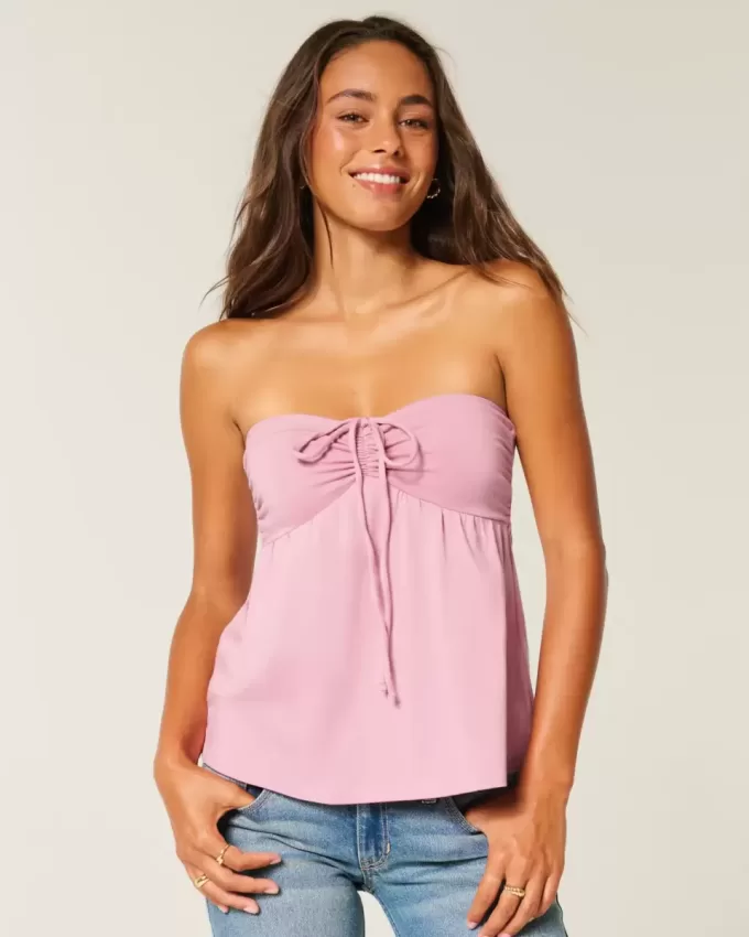 Top pentru babydoll fără bretele Top pentru babydoll fără bretele