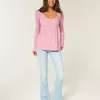 Top pentru babydoll Henley cu cravată la spate Top pentru babydoll Henley cu cravată la spate