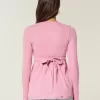 Top pentru babydoll Henley cu cravată la spate Top pentru babydoll Henley cu cravată la spate