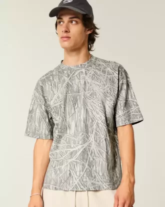 Tricou Boxy Crop Heavyweight Camo Crew